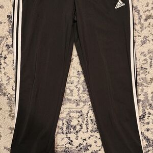 Adidas Kids Black Joggers with White Stripes